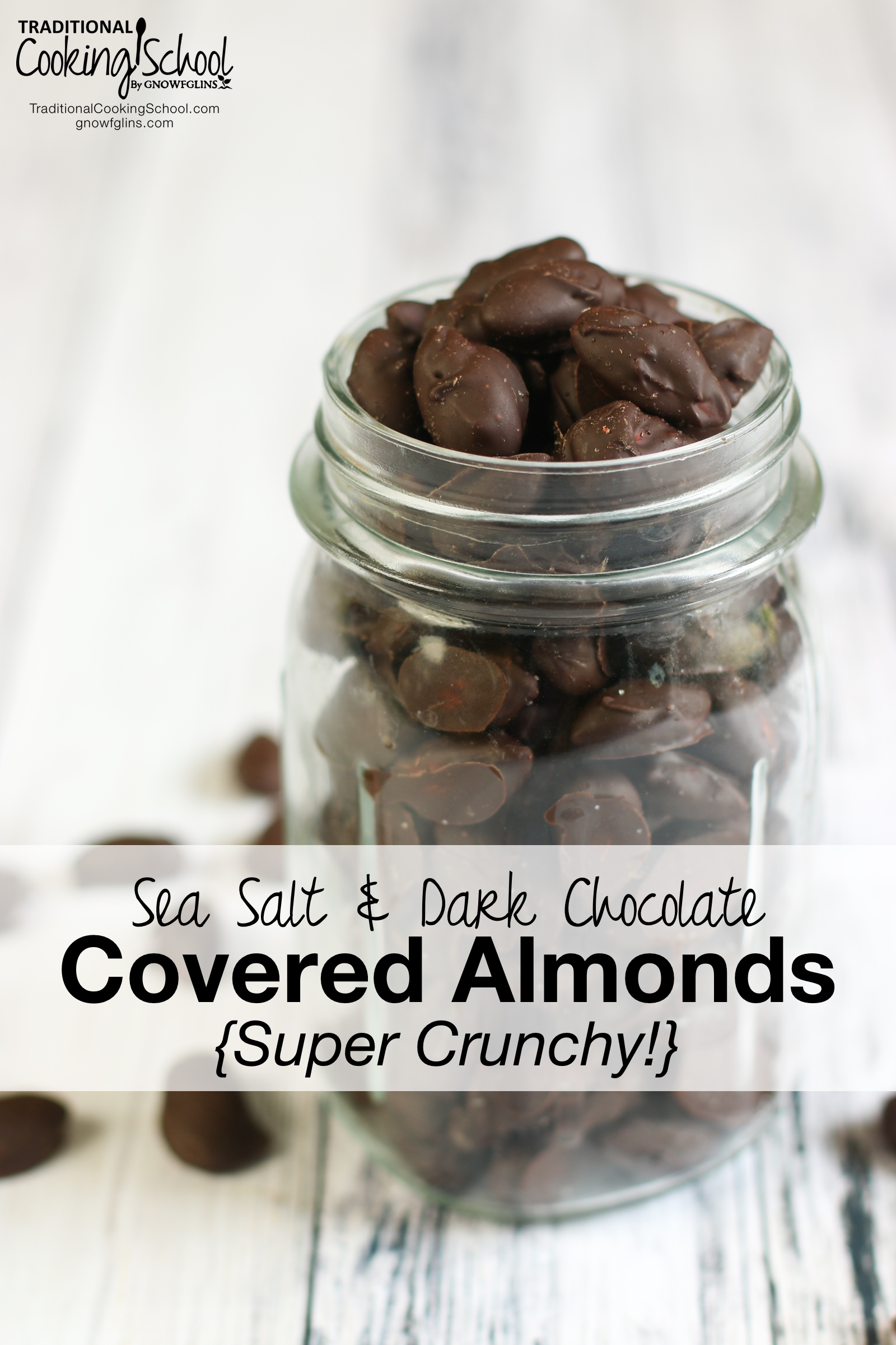 Sea Salt & Dark Chocolate Covered Almonds {Super Crunchy!}
