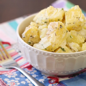 Probiotic Potato Salad | Why would my family be astounded that they liked *this* potato salad? Because my family doesn't like kefir! This potato salad packs a nutritious punch -- and picky eaters are none the wiser! | TraditionalCookingSchool.com