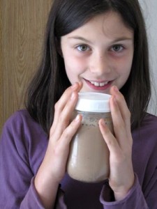 Chocolate Milk: Shake It, Kids! | My sweet B. is the author of this recipe for chocolate milk. She taught it to C. and they make it every day. It doesn't require sweetening - our raw goat ... | TraditionalCookingSchool.com