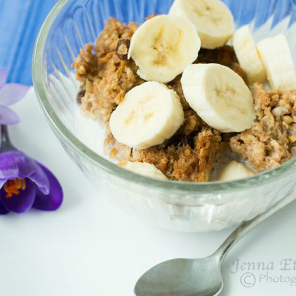 Apple-Cinnamon Baked Oatmeal | We can eat oatmeal year-round, but I have to say that baked oatmeal definitely crosses seasons. You can eat it hot or cold, as breakfast, snack, or lunch -- and with eggs and milk baked in, you've got a high-quality protein boost. This recipe uses soaked oats for best digestion! | TraditionalCookingSchool.com