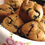 Blueberry-Lemon Muffins | 'Tis the season for berry picking! When we came home with 34 pound of blueberries, I created these scrumptious blueberry-lemon muffins. You can use blanched almond flour in this recipe if you're on GAPS, or spelt or wheat flour if you're not. Enjoy! | TraditionalCookingSchool.com