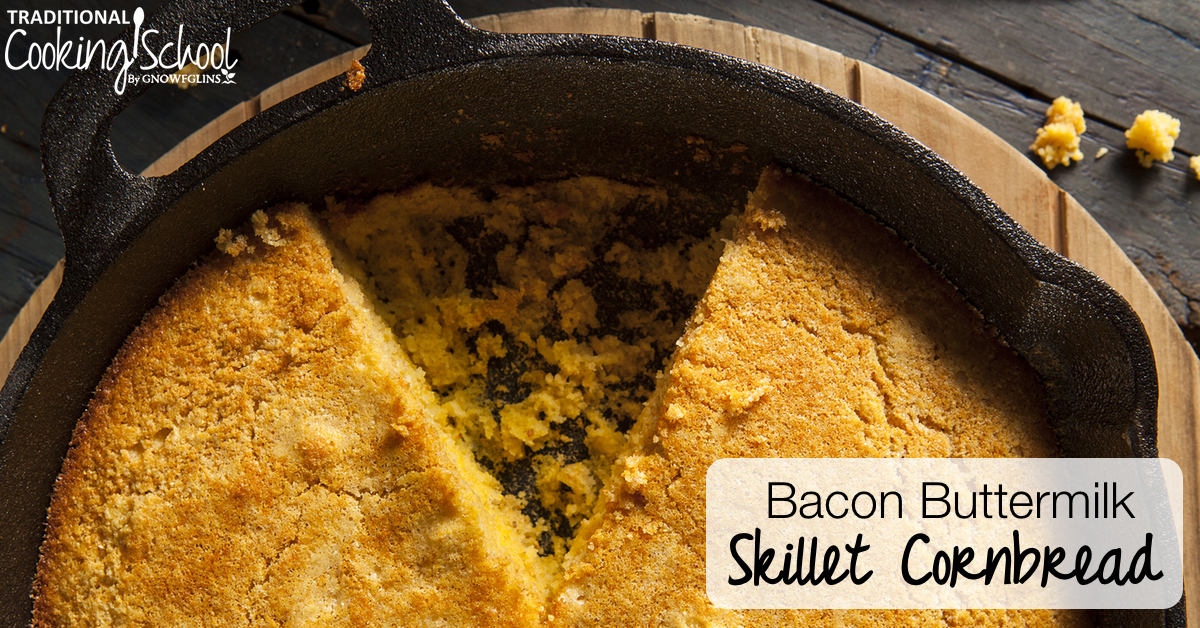 Delicious Bacon Buttermilk Skillet Cornbread Recipe