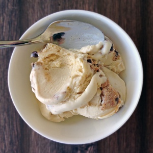 Chocolate Chip Cookie Dough Ice Cream | Nothing beats the heat of August like a few scoops of ice cream. We almost always have homemade ice cream in the freezer. When you take the time to make ice cream from scratch with nourishing ingredients, your reward is a healthy food. This ice cream could be eaten for breakfast without too much guilt! Plus, how to make it in a ziploc! | GNOWFGLINS.com