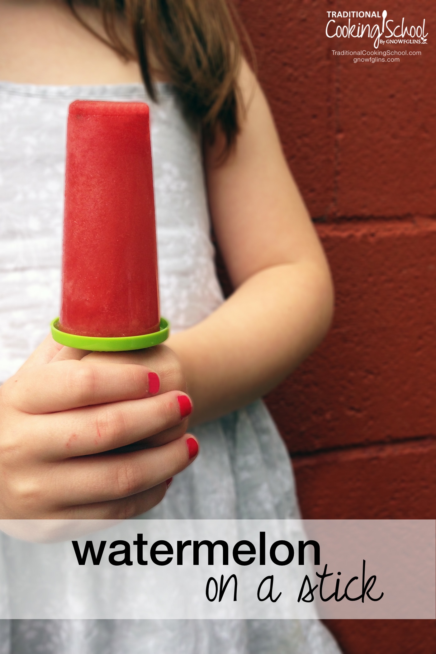 Watermelon On A Stick | Do you remember the large half-moons of watermelon? Taking giant bites with juice dribbling down your chin? Challenging each other to seed-spitting contests? We love watermelon! It's the fruit of summer memories, and these watermelon popsicles are sure memory-makers. | TraditionalCookingSchool.com
