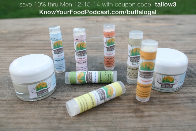 I'm a huge fan of using tallow for skin care, so I was delighted to meet Shalley "the Buffalo Gal"! She and her family raise water buffalo and use that nourishing grass-fed tallow for her Buffalo Gal Grass-Fed skin care products. Get to know Shalley, more about tallow in skin care, and how to make your own in this podcast. Plus a coupon for 10% off your order with Shalley, and... the tip of the week! | KnowYourFoodPodcast.com/92