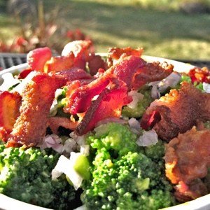 The Best Broccoli Bacon Salad {truly!} | I suppose it is a bit presumptuous of me to share this recipe a few months ahead of broccoli season, but -- trust me -- you'll want this recipe in hand when your kitchen overflows with green florets later this summer. | TraditionalCookingSchool.com