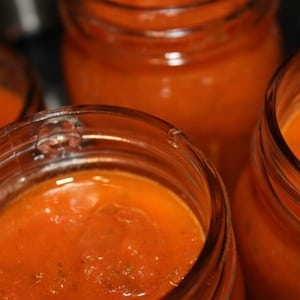 As the fresh tomato season wears on, you find that you've exhausted your family's patience with all. those. tomatoes. So make sauce! You'll use up several pounds of tomatoes at a time, plus sauce freezes well and cans for long-term storage. This sauce includes healing bone broth!