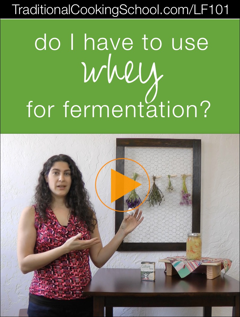 Do I Have To Use Whey In Fermenting? | Over the years, I've received lots of questions about fermenting. Today's question in my Lacto-Fermentation 101 series is... do you have to use whey? The answer is no, and here's when you can skip it and what you can use instead. | TraditionalCookingSchool.com/LF101