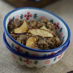 Simple breakfasts are always a win in the kitchen, and an oatmeal bake fits the bill! Most of the mixing is done the night before, so in the morning all you have to do is add the last few ingredients while the oven preheats. Hearty oats, fresh apples, warm spices, baked till golden brown -- this is the perfect breakfast on a cold winter morning.