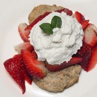 Imagine sweet biscuits infused with lemon, then topped with fresh juicy strawberries and thick coconut whipped cream... Is your mouth watering yet? Then it must be time for strawberry shortcake! This is an allergy-friendly strawberry shortcake -- free of gluten, dairy, eggs, corn, soy, and nuts. Yet it doesn't compromise on flavor!