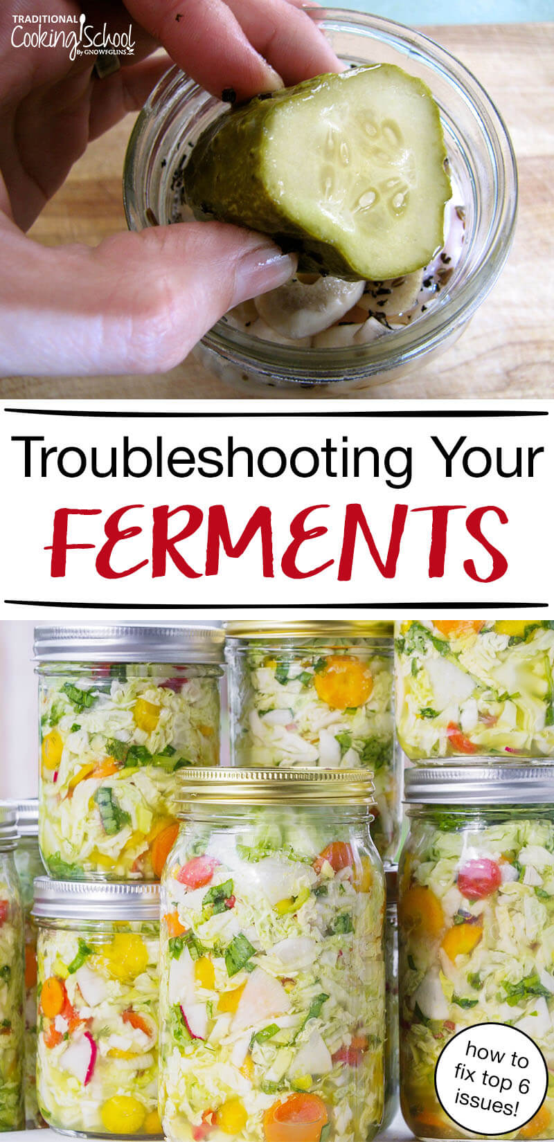 Troubleshooting Your Ferments (KYF172) | Even though it's safe and easy, fermentation problems do come up now and then. Today we're all about troubleshooting ferments. Whether it's not bubbling, it's mushy, or you just don't like it. Watch, listen, or read to get the answers for your common fermenting problems. | KnowYourFoodPodcast.com/172