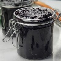 Jar of blueberry jam