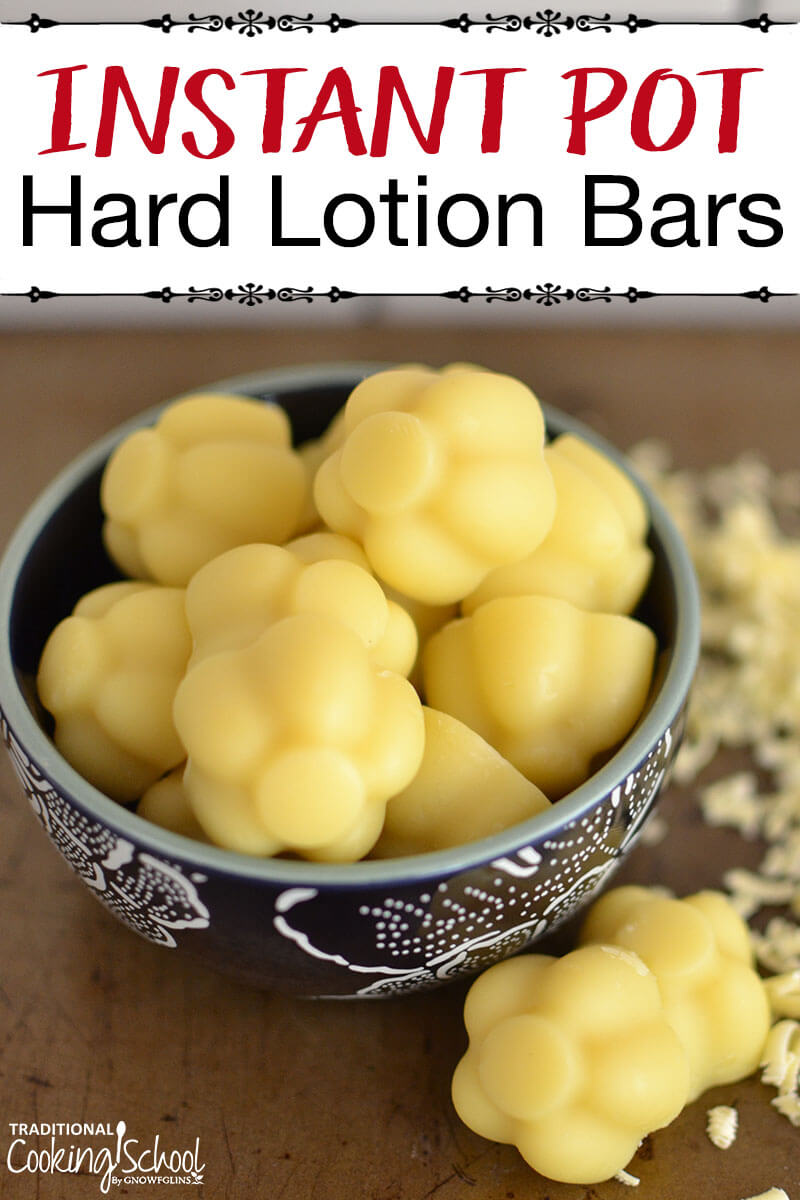 Instant Pot Hard Lotion Bars | Homemade beauty products almost always require melting beeswax and fat over a double boiler, so I avoid making them. Until the Instant Pot made it oh, so handy!