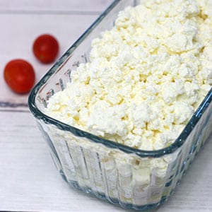 Over 100 people asked me to share my recipe for homemade Trim Healthy Mama-friendly cottage cheese! (Pssst! It's *not really* cottage cheese!) It's wayyyyy easier than traditional homemade cottage cheese and wayyyyy cheaper than the best cultured store-bought cottage cheese! Goes great with either S or E meals and snacks!