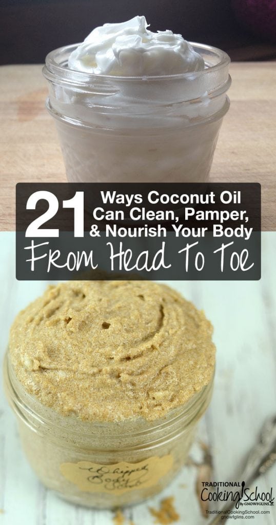 With a jar of coconut oil, a few other natural ingredients, and a little time, you can replace almost all of your bath and beauty products with homemade, nourishing, toxin-free variations! From shampoo to foot scrub, toothpaste to sunscreen, here some great ideas to get you started! 