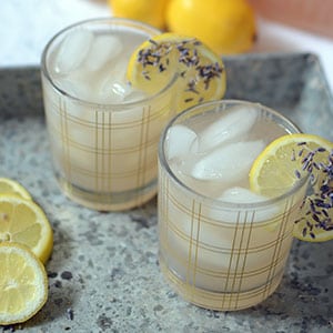 Beat the summer heat without sugar with an ice-cold glass of sweet, sour, and floral stevia-sweetened lavender lemonade! Trim Healthy Mamas, you can sip on this Fuel Pull drink, too!