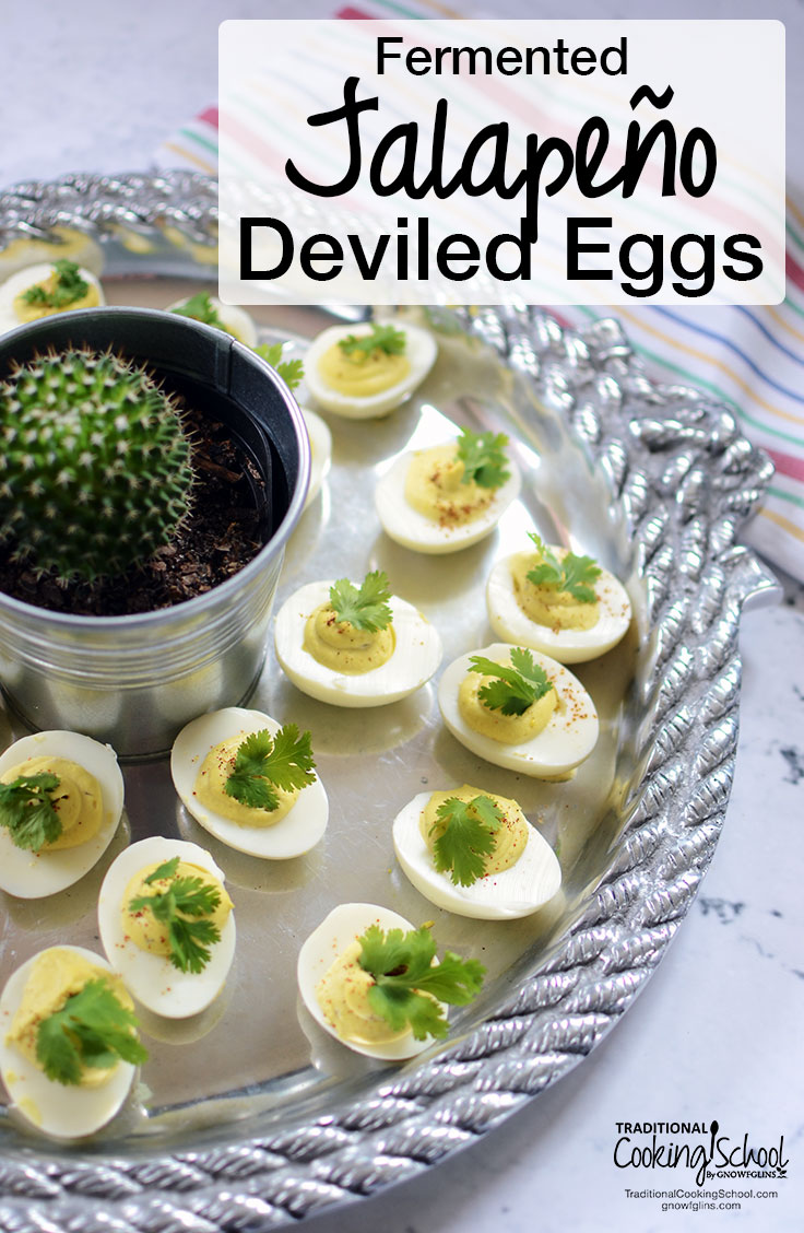 Who says deviled eggs can only be made with sweet relish?! These Fermented Jalapeno Deviled Eggs are full of nourishing fat, protein, and a probiotic boost from fermented jalapenos! Give this deviled egg makeover a try!
