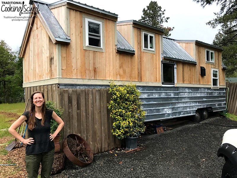 How To Cook Real Food In A Tiny House (& what it's like living in one!) | Our family of 5 has been living in a tiny house for 3 months. I'm learning to live and love anew, including how to cook real food in a tiny house! Here are my top 2 tips for tiny house kitchens, plus how I'm staying fit, active, and young because of this lifestyle!