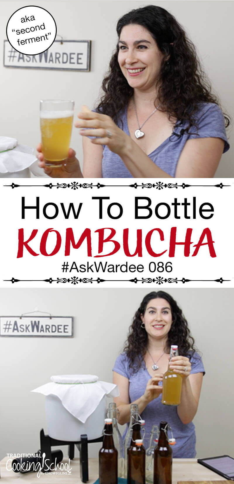 Want to save money, flavor your Kombucha, and build up carbonation? Bottle it! Watch, listen, or read to learn how to second ferment Kombucha, how to choose the right bottles, and what to do if it's too sour! | AskWardee.tv