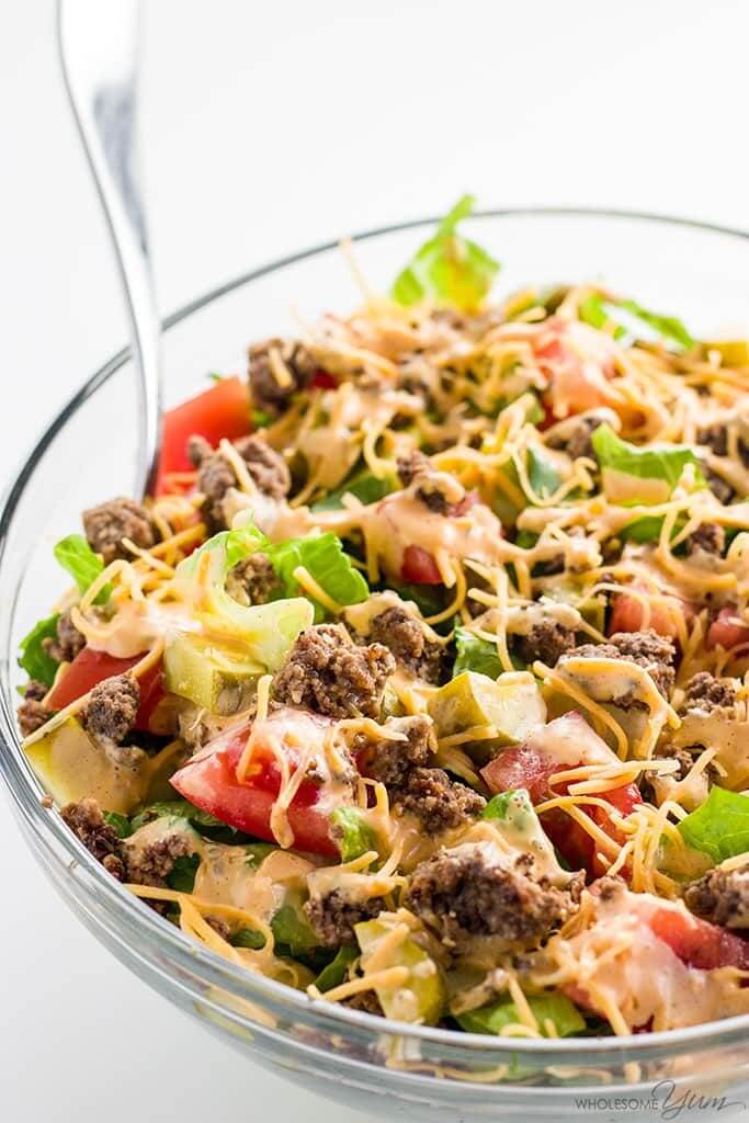 colorful taco salad in bowl