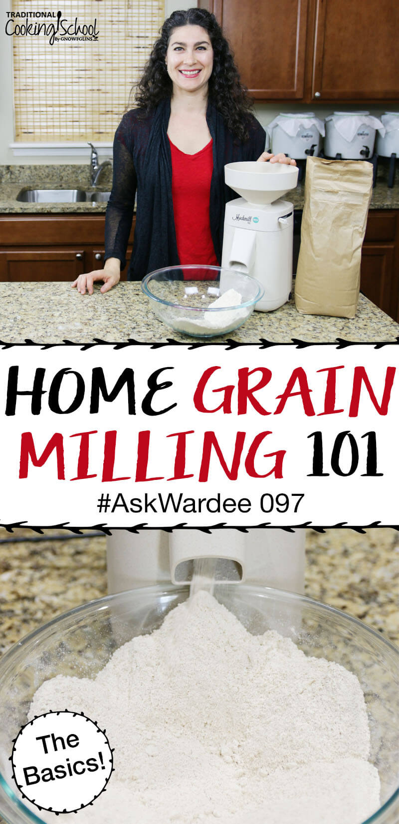 Grain mills, whole grains, milling flour... oh my! You had lots of questions about home grain milling, like... what are the types of grain mills and which one should I buy? What grains should I use and where can I get them? And most importantly, why would I want to mill my own flour anyway?! Watch, listen, or read for my answers on the basics of home grain milling!
