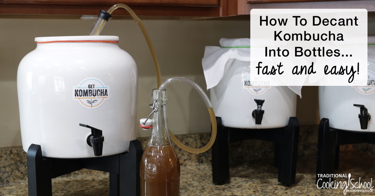 What's the best way to get your Kombucha from the big fermenting vessel into swing-top bottles? Pouring straight from the jar is messy, and Kombucha spills everywhere! Watch, listen, or read to learn how to decant Kombucha into bottles using food grade tubing and an inexpensive auto bottling siphon.