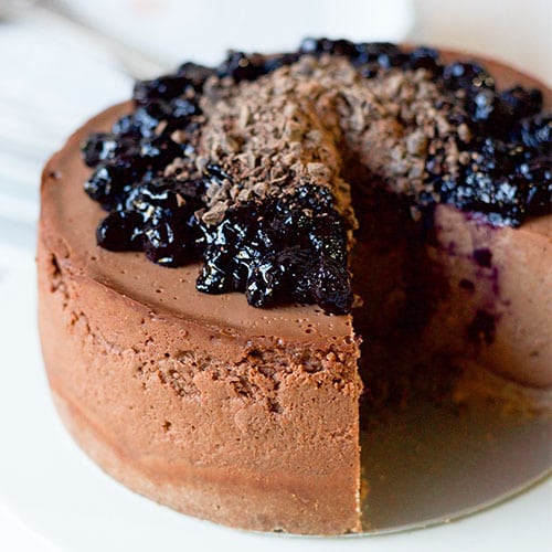 Want to know how to make cheesecake that turns out perfectly every time? Use your Instant Pot! This easy, grain-free, nut-free Instant Pot Chocolate Cheesecake is topped with the most delectable cultured, probiotic blueberry sauce, too!