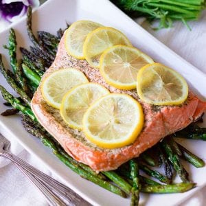 Instant Pot Lemon-Dill Salmon & Asparagus (grain-free, paleo, keto)