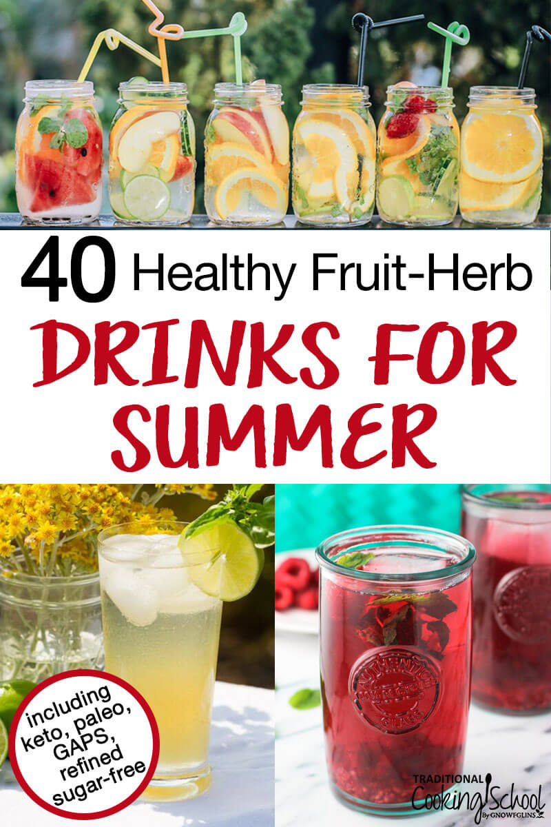 40 healthy fruit-herb drinks with text overlay