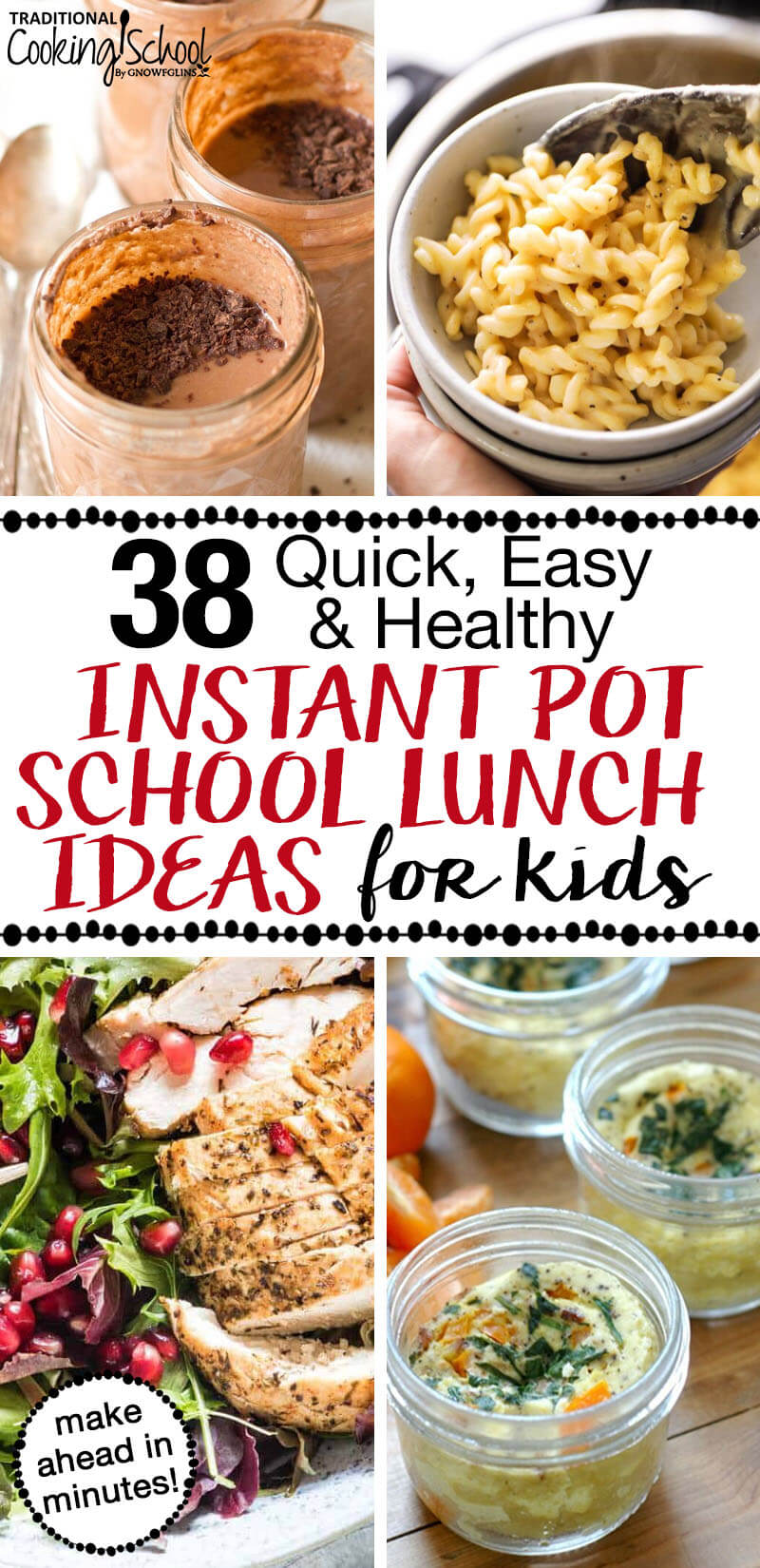 Get out your Instant Pots and get ready for the school year with this collection of healthy, hot and cold Instant Pot school lunch ideas for kids! Did you know that make ahead lunches are even easier if you use your Instant Pot? Yes! Whether your family is grain-free, dairy-free, or has a few picky eaters, we've got you covered! #tradcookschool #pressurecooking #schoollunchideas #lunchboxideas #instantpot #instantpotrecipes #healthylunch