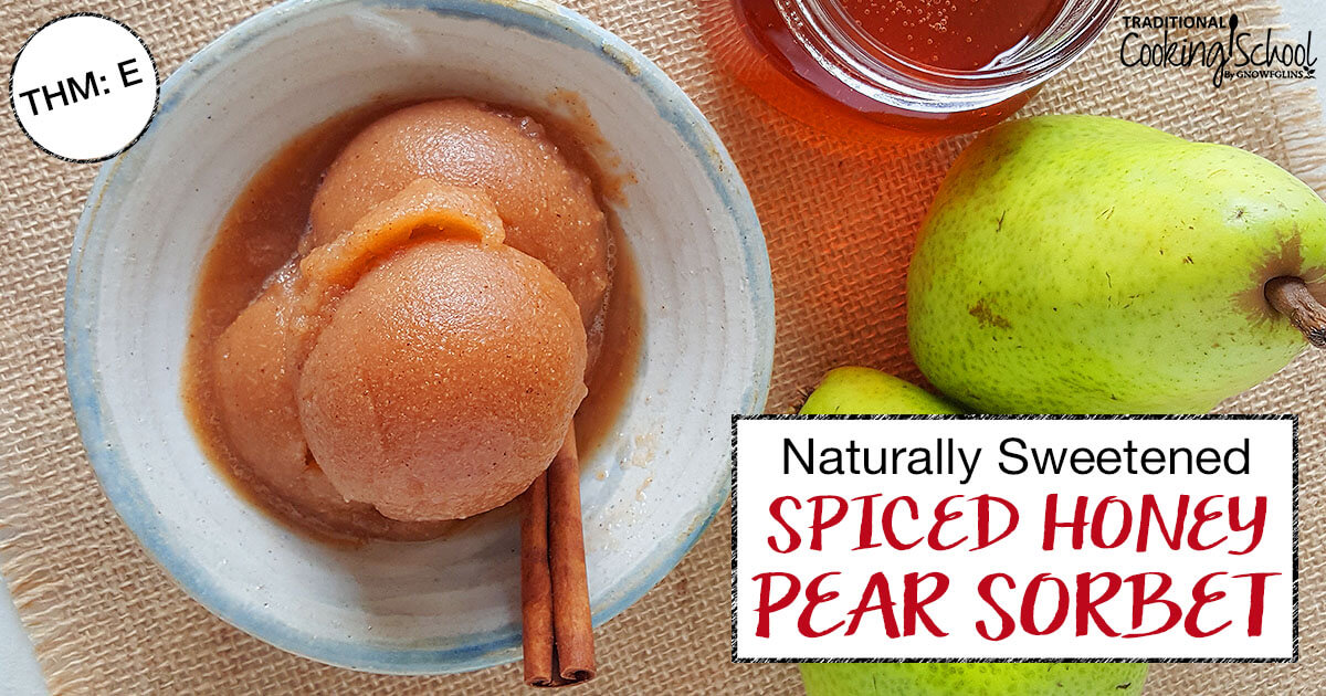 Naturally Sweetened Spiced Honey Pear Sorbet (THM:E)
