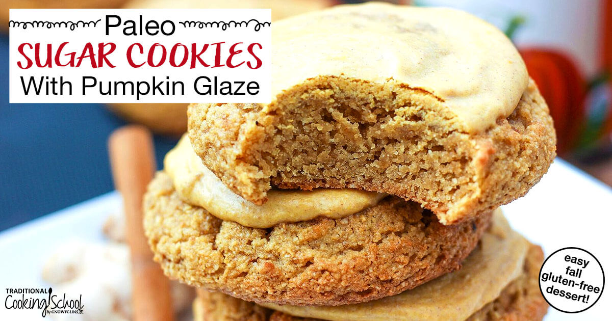 Paleo Sugar Cookies With Pumpkin Glaze (easy fall gluten-free dessert!)