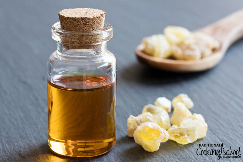 bottle of frankincense essential oil