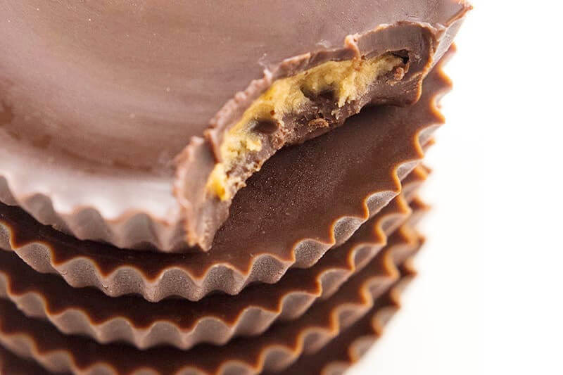 close up photo of healthy homemade Reese's peanut butter cups