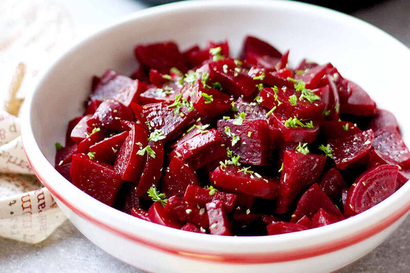 beet salad tossed with fresh herbs