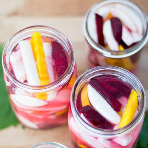 Lacto-Fermented Turnips & Beets (easy, probiotic, crunchy)