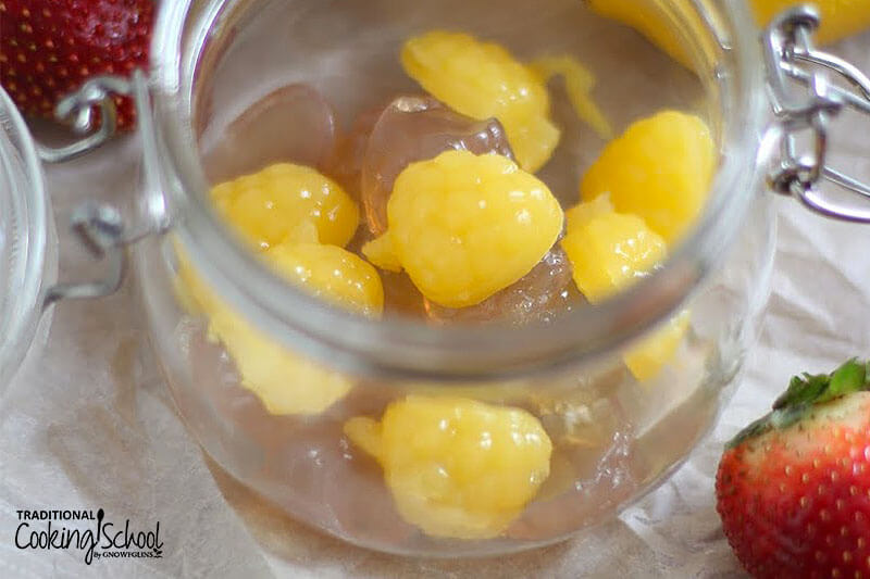 Close-up shot of homemade Vitamin C gummies.