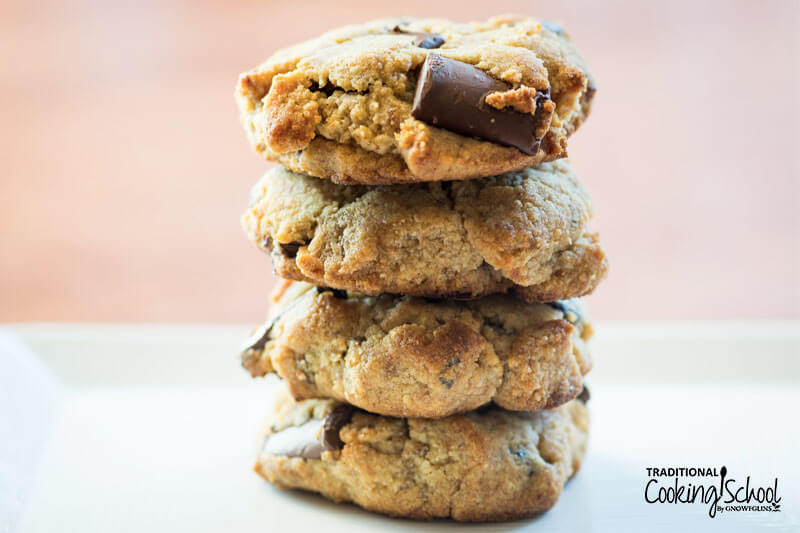 Stack of GAPS-friendly chocolate chip cookies.